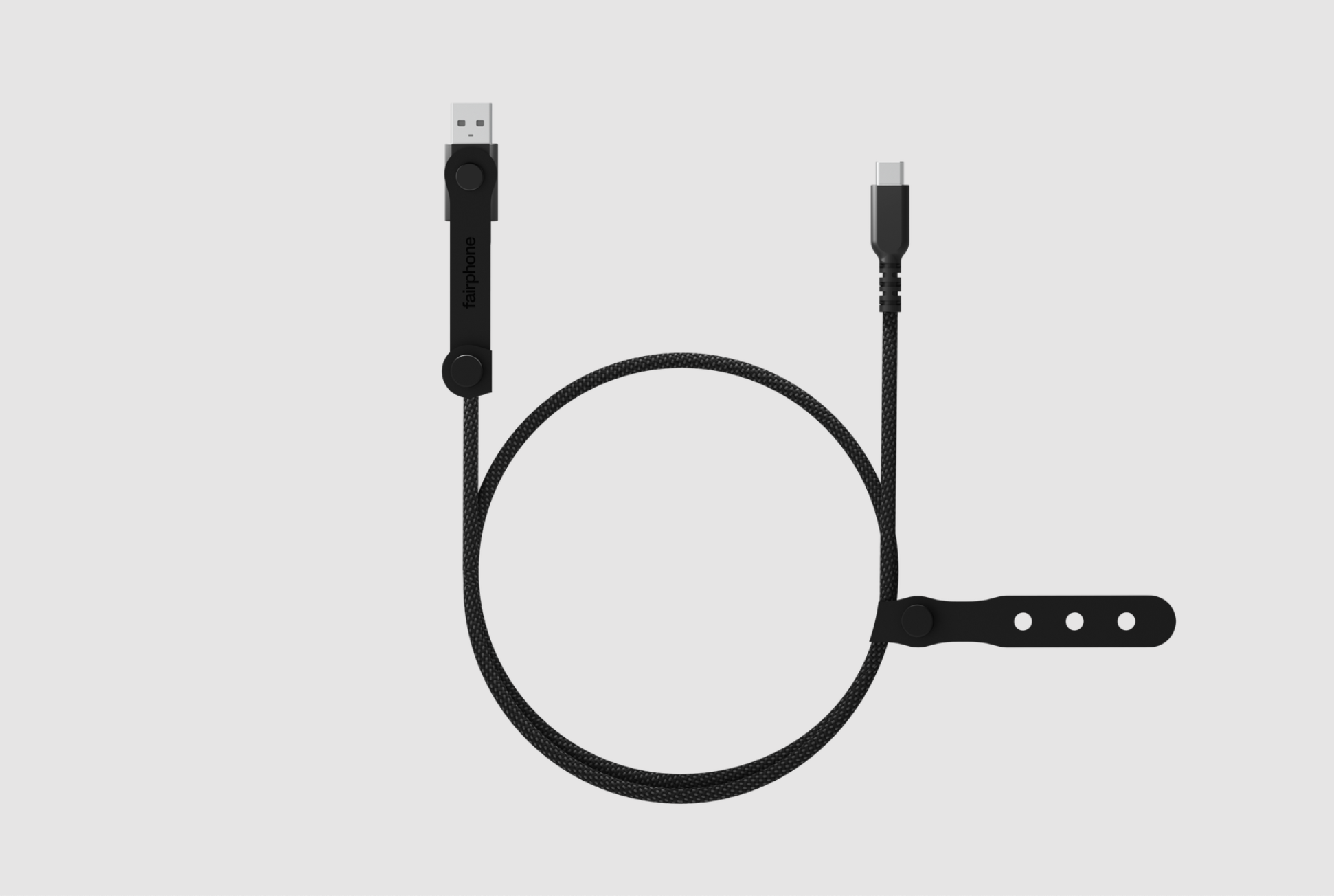USB-C cable rolled up